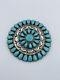 Danny L. Wauneka Vintage Navajo Sterling Silver Blue Turquoise Large Pin Pendant