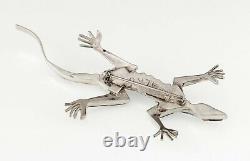 Danny Romero One of a Kind Inlay Gecko Sterling Silver Brooch/Pin 4.50 Long