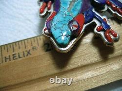 Danny Romero Toad Frog Sterling Silver Brooch/Pin Heavy & Bold One of a Kind