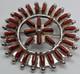Darrell Shebola Zuni Coral Needlepint Sterling Silver Brooch Pin Or Pendant