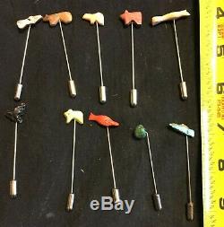 Dealer Lot 40 Assorted Lapel Pins From Zuni Ca 1970s