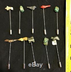 Dealer Lot 40 Assorted Lapel Pins From Zuni Ca 1970s
