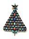 Dee Nez Native American Navajo Sterling Silver Multi Stone Pin Christmas Tree