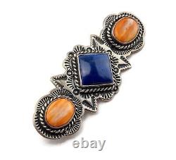 Delayne Reeves Native American Sterling Silver 925 Lapis Spiny Oyster Pin