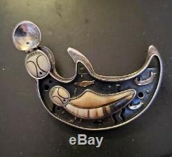 Denise Wallace Sterling Mixed Media Pin Brooch Pendant Sea Otter #89/200 EXC