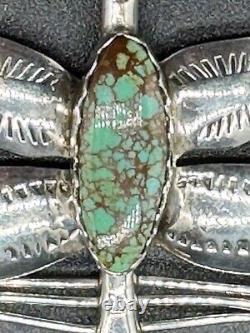 Designer Signed JS Navajo Sterling Silver & Turquoise Dragonfly Brooch Pin