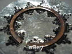 Detailed! Vintage Navajo Basket Sterling Silver Native American Pin Brooch Old