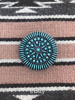 Detailed Vintage Navajo Turqoise Cluster Pendant/Pin