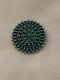 E. G Sterling Silver Zuni Turquoise Round Pendant/pin