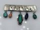 E. Pino Nakai Sterling Silver Pueblo Native American Turquoise Dangles Pin