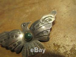 EXTRA FINE OLD Fred Harvey Era Navajo Sterling Silver Turquoise THUNDERBIRD Pin