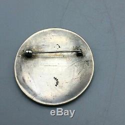 Early Hopi Overlay, Hand Stamped, Sterling Silver Pin (Brooch)