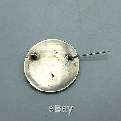 Early Hopi Overlay, Hand Stamped, Sterling Silver Pin (Brooch)