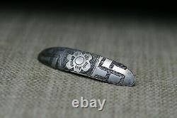 Early Navajo Coin Silver Whirling Log Brooch Pin c. 1880-1900's