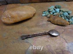 Early Navajo Sterling Turquoise Spoon Brooch Pin Native Old Pawn Fred Harvey Era