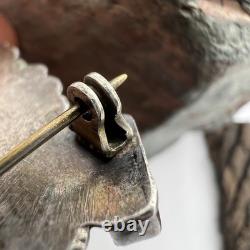 Early vintage ZUNI RAINBOW MAN PIN multi-stone inlay brooch turquoise rainbow