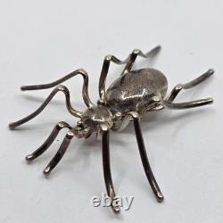 Eddie Secatero Navajo Sterling Silver Spider Brooch Pin