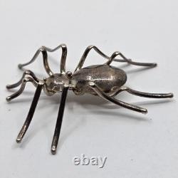 Eddie Secatero Navajo Sterling Silver Spider Brooch Pin