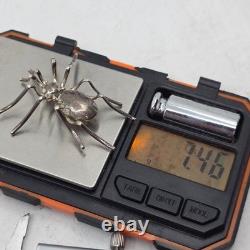 Eddie Secatero Navajo Sterling Silver Spider Brooch Pin
