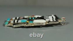 Eldred Martinez Zuni inlay Long Horn Kachina large Pendant Pin brooch