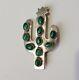 Ella Peter Navajo Sterling Silver Malachite Saguaro Cactus Pendant Brooch Pin