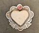 Elvis Nelson Navajo Druzy Quartz Heart Pin Brooch Sterling Silver Native Am