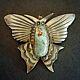 Ernest Bilagody Navajo Sterling Silver Dry Creek Turquoise Butterfly Pin