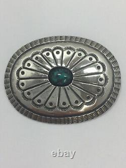 Ernist T Bilagody Sr. Turquoise Pin Brooch Sterling Silver