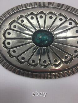 Ernist T Bilagody Sr. Turquoise Pin Brooch Sterling Silver