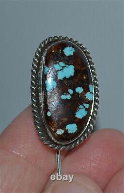 Estate Southwestern Bisbee Turquoise Stick Pin Sterling Silver