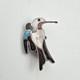 Eva Etsate Zuni Sterling Silver Gemstone Inlay Hummingbird Brooch Pin Pendant