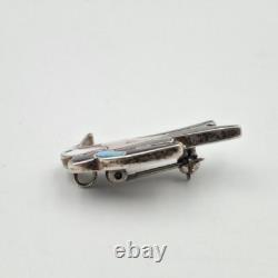 Eva Etsate Zuni Sterling Silver Gemstone Inlay Hummingbird Brooch Pin Pendant
