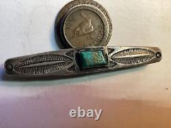 Excellent Old Navajo Pin With Turquoise Cira 1900 1920