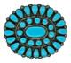 Exceptional Sleeping Beauty Turquoise Cluster Brooch Sterling Silver C. Begay