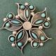 Exceptionally Lovely Zuni Silver Native American Turquoise Signed Vintage Brooch