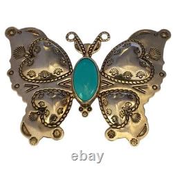 Expertly Carlisle Navajo Sleeping Beauty Turquoise Butterfly Pendant Brooch