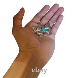 Expertly Carlisle Navajo Sleeping Beauty Turquoise Butterfly Pendant Brooch