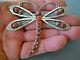 Federico Jimenez Southwest Coral Sterling Silver Overlay Dragonfly Pin 3 X 3.4