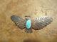 Fine Old Fred Harvey Era Navajo Sterling Silver Turquoise Thunderbird Pin