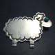 Fluffy Sheep Signed Navajo Hand Stamped Sterling Silver Turquoise Pin/brooch