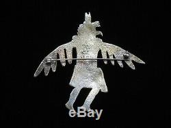 Fabulous! Philander Begay Handcrafted Tufa Cast Sterling Knifewing Figural Pin