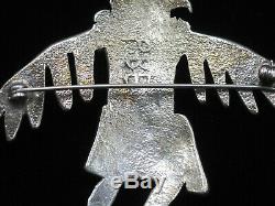 Fabulous! Philander Begay Handcrafted Tufa Cast Sterling Knifewing Figural Pin