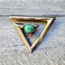 Frank Patania Inspired Pin Vintage Turquoise Sterling Silver Modern Southwest