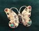 Frank Yazzie Fy Navajo Sterling Silver Turquoise Coral Onyx Butterfly Brooch Pin