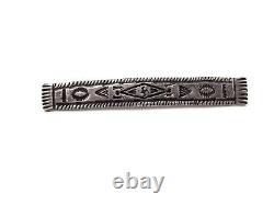 Fred Harvey Era Native American Navajo Sliver Whirling Log Bar Pin Brooch