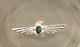 Fred Harvey Era Navajo Sterling Turquoise Thunderbird Hand Stamped Pin Native