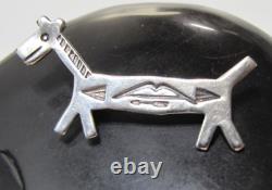 Fred Harvey Era Sterling Silver Dog Horse Pin Set of 2 Navajo Stamped Bow Arrow