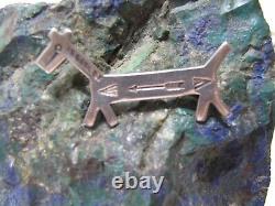 Fred Harvey Era Sterling Silver Dog Horse Pin Set of 2 Navajo Stamped Bow Arrow