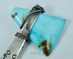 Fred Harvey Sterling Navajo Turquoise Tomahawk Axe Native American Pin Brooch