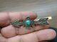 Fred Harvey Era Sterling Silver And Turquoise Thunderbird And Arrow Pin